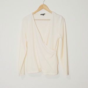 J. Crew Mercantile White/Cream Velvet Top Large